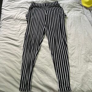 Black and White Striped joggers